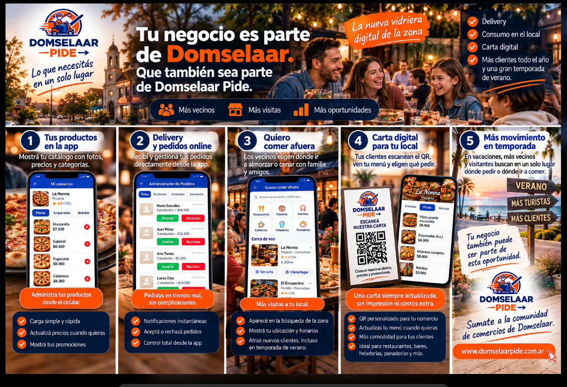Campaña de Domselaar Pide para comercios y vecinos